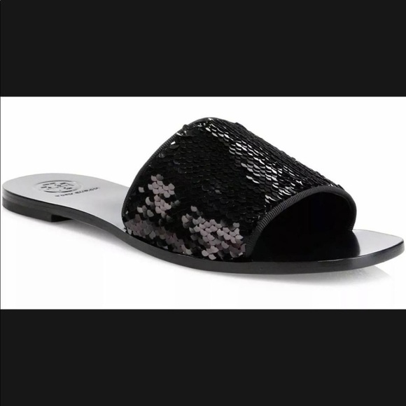 TORY BURCH Carter Reversible Sequin Slides black luxury - Picture 1 of 15